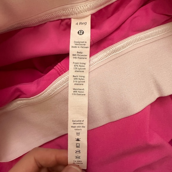Lululemon Court Rival High Rise Skirt Sonic Pink size 4 SNCP - Picture 4 of 7